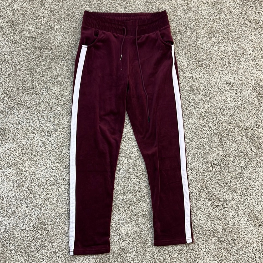 Velvet Burgundy Joggers